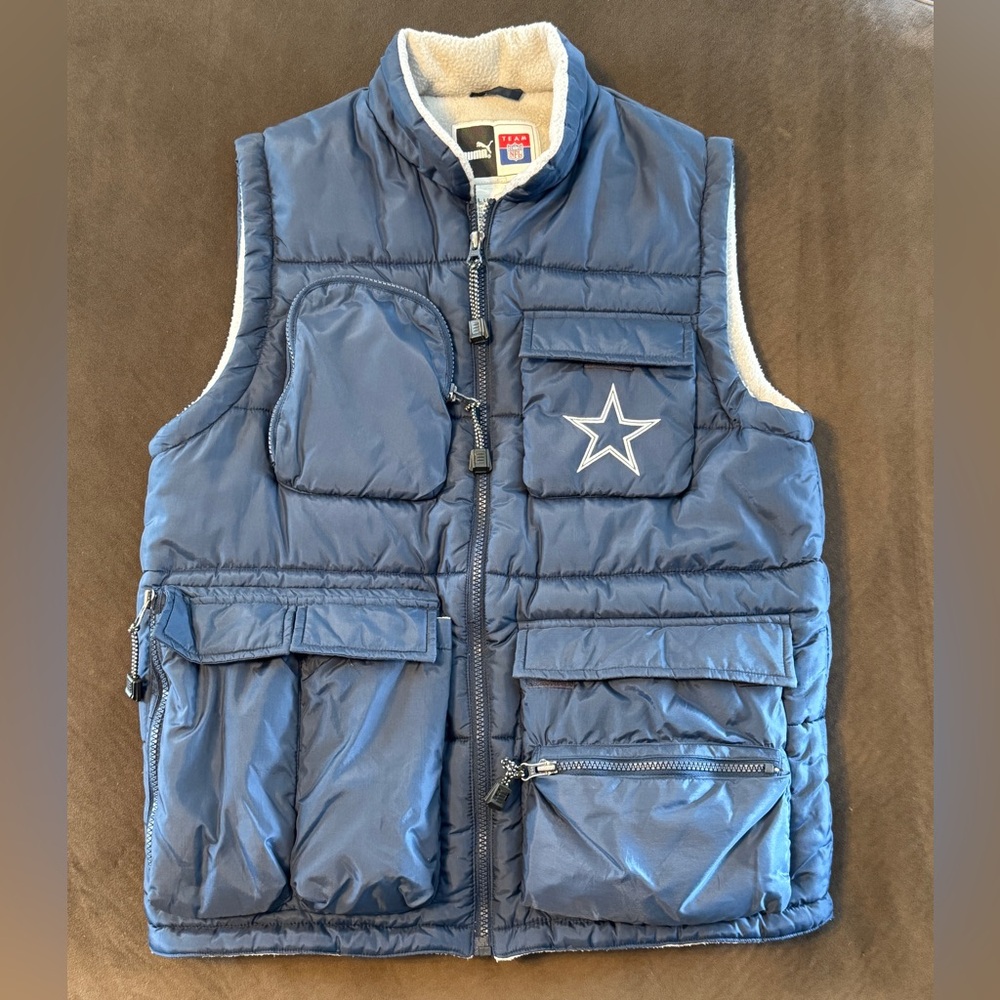 Puma Dallas Cowboys NFL Full Zip Tactical Vest Kids Large 14-16 / Men’s Small